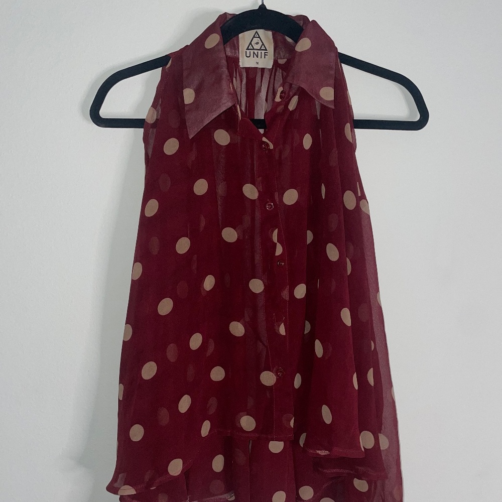 UNIF Collared Sleeveless Shirt